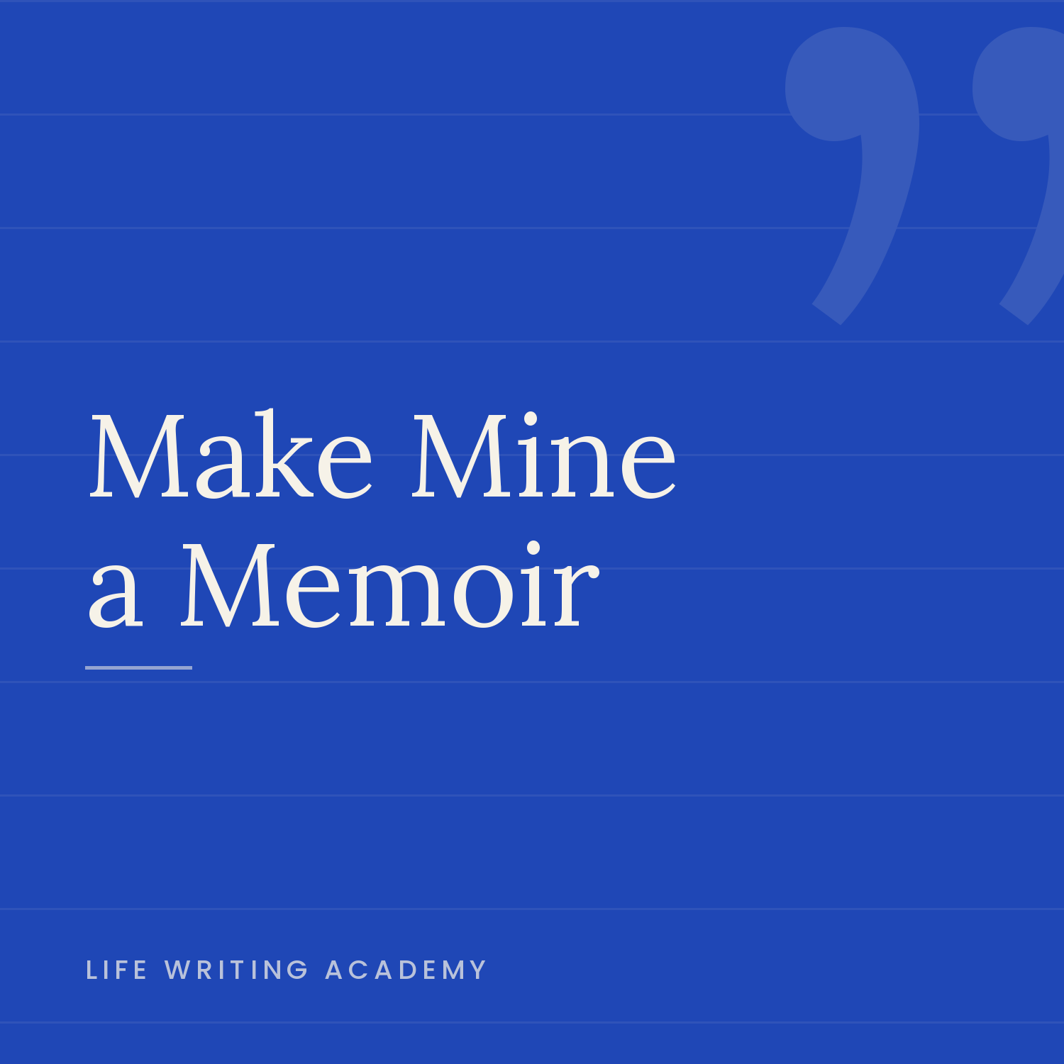 Make mine a Memoir cover
