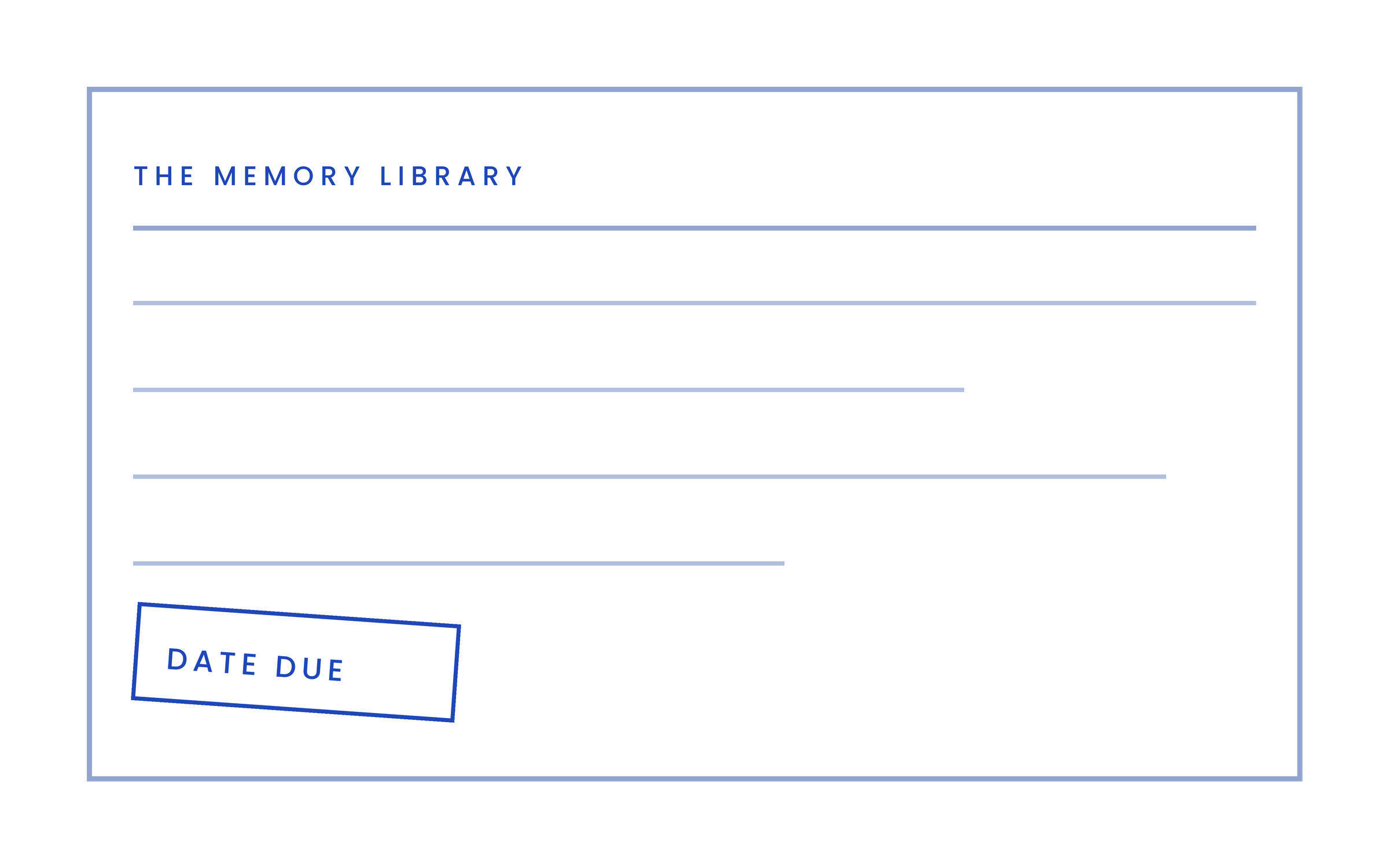 Memory Library, library card